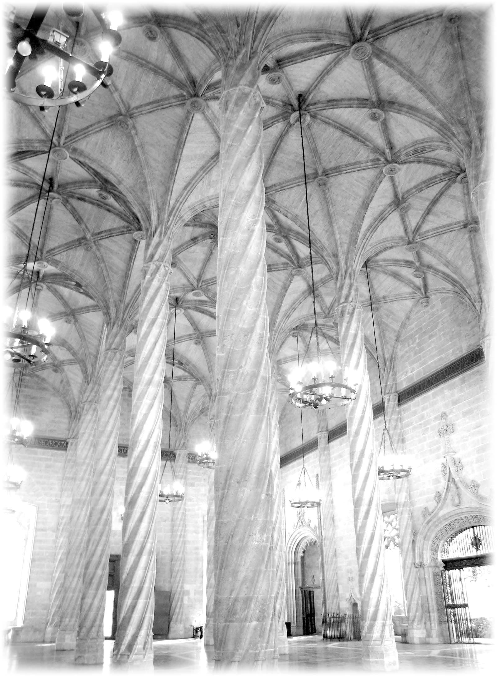 Engraving of the trading hall of the Llotja in València